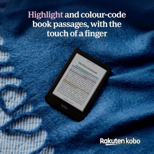 Kobo Clara Colour | eReader | 6" Glare-Free Colour E Ink Display | Dark Mode Option | Waterproof | Audiobooks | 16GB of Storage | Black - Image 3