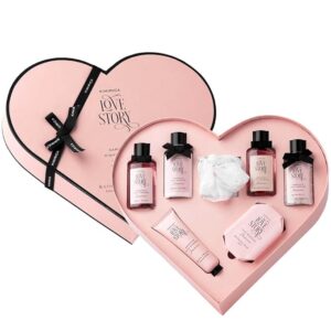 KIMIRICA Gift Set Love Story Moment For Women & Men| Luxury Bath And Body Care Set For Husband & Wife |Birthday Gift Kits|Anniversary To Pamper Your Loved Ones For All Occasion & Ages|Pack Of 7