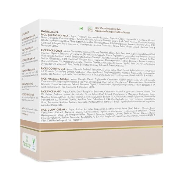 Mamaearth Rice Facial Kit With Rice Water & Niacinamide for Glass Skin - 60 g | Salon-Like Glowing Skin in 6 Easy Steps | Improves Skin Texture | Instant Glow | Suitable for all skin types - Image 3